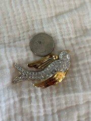 Designer NOLAN MILLER Bird Brooch Pavé Crystals Rhinestones Glamour Collection