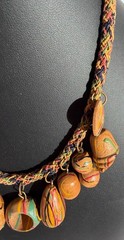 Miriam Haskell Style Vintage Painted Wood Dangles’ Necklace