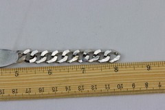 Swank Vintage Silver Tone Chunk-Chain Bracelet, 4gr