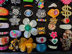 Lot of 100 Rings Retro Glass Rhinestone 1960s 1970s Vintage Groovy Boho Fun