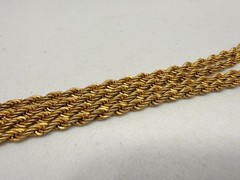 Vintage Signed Monet Necklace Gold Tone Rope Chain 24 inch Classic 1980s Estate
