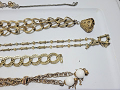Lot 10 Unique Vintage Costume Jewelry Necklaces-Gold and Silver Tones Nice Asst.