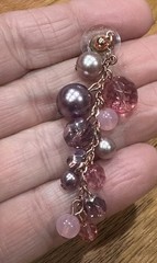 JOAN Rivera Pink & Purple Beaded Dangle Drop Earrings New