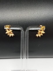 Avon 1970s Gold Tone Clear Crystals Cascade Design Necklace And Earring set