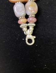 Purple Gemstone Nuggets Link Bracelet Stone Sterling 7” Vintage C13p