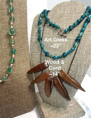 Vintage Necklace Choker Lot Art Glass Wood Milky Lucite Boho Chic More Lot of 6