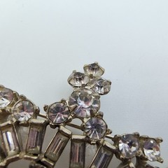 Vintage Art Deco Rhinestone Crown Brooch Old Hollywood Regency Tiara Royalcore
