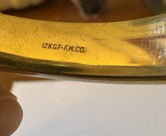 VINTAGE 12KT Gold Filled Floral Etched Bangle! FINBERG MFG CO Signed 9mm Hinged