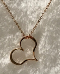 Vintage 1/20 14k Gold Floating Open Heart Necklace with BOX! Sarah Coventry