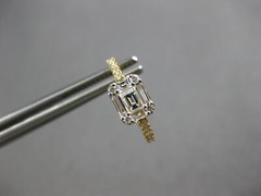 .50CT DIAMOND 18KT YELLOW GOLD 3D ROUND & BAGUETTE HUGGIE HOOP HANGING EARRINGS