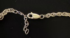 Vintage “RARE ” 925 Sterling Silver W/touch Gold 5 Knotted Rope Necklace 15.5