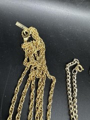 Estate Jewelry Lot Of 3 Necklaces Ethnic Beaded Gold Tone Chain Casual Corner