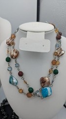 Gemstone Necklace Lot 10 Pc Chunky Beaded Statement Multi Strand Bundle