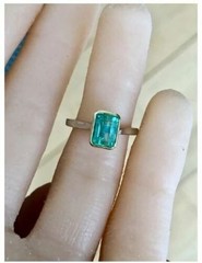 3.50 Ct Natural Emerald Art Deco Vintage Engagement Ring 925 Sterling Silver