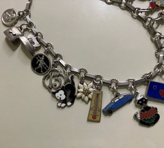 RARE VINTAGE AUSTRIA 800 SILVER ENAMEL LOADED CHARM BRACELET ESTATE FIND A+