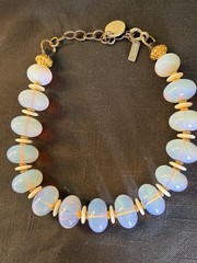 Masha Archer 17” Chunky Opalite Bead Necklace Vintage