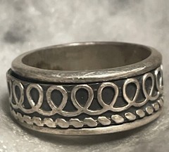 Vintage Sterling Silver Infinity Spinner Band Ring Size 11.25