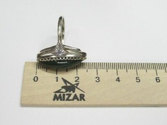 Vintage USSR sterling silver ring 875, star, nephritis, 5,43 gr., ring size 7,75