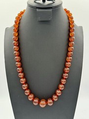 Antique Vintage Estate Jewelry HONEY Cherry BALTIC AMBER NECKLACE 74+ Grams
