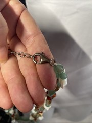 CHINESE MULTI JADE/PEARL/JADEITE 28 in 8mm-12mm Round BEAD W/925 CLASP NECKLACE