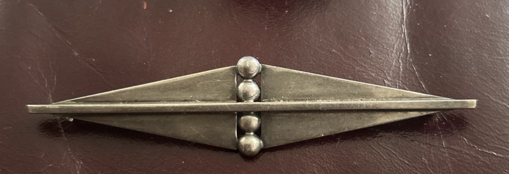 Vintage Sterling Signd ANDRA DATED 1939 TRUE Art Deco Modernist Brooch 23G