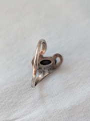 VTG Sterling Silver Navajo WM Wheeler Co. Bezel Abalone Inlay Cabochon Ring S4