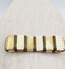 Creamy Yellow and Gold tone Lia Sophia Bisque Stretchable Bracelet 7.5”