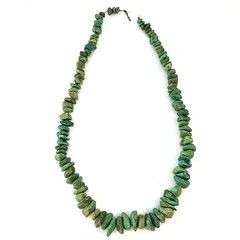 Polished TURQUOISE Nugget Stone Necklace BROKEN CLASP For Beads/Repair 20″ 55g
