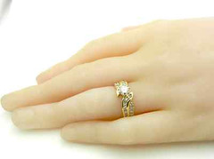 Solid 14k Yellow Gold Natural Diamonds Cluster Ring size 6