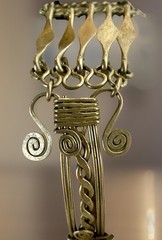 Vintage Boho Silver Alloy & Onyx Artisan Hand Created Bracelet, 6-3/4″ Long