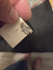 Sterling Silver Lyre Harp Dangle Charm, Music Theme,Lot Of 2 New With Packaging