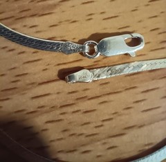 Vtg 925 Italy Sterling Silver 2.5 mm Herringbone Chain Link 22 in Necklace