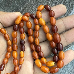 20 Grams Antique Old Natural Baltic Mutton Fat Amber Bead Necklace Jewelry