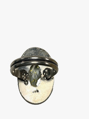 Ladies, Vintage Sterling Silver Rutilated Quartz Ring, Size 8