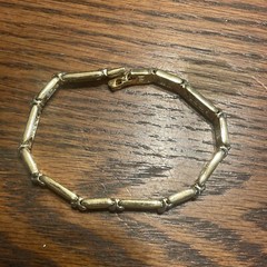 JOAN RIVERS GOLD AND SILVER TONED SCREW TENNIS BRACELET 7” 7230