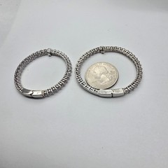 Signed JCL Clear Crystal Silver Tone Hinged Hoop Clip On Earrings Vintage