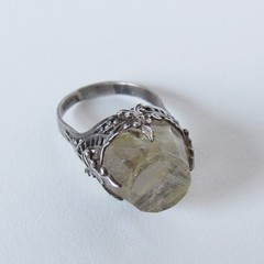 Antique Sterling Silver Rutilated Quartz Ring