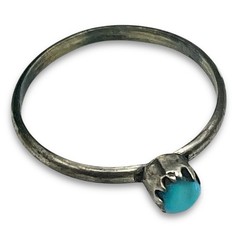 Antique Size 5 1/2 Sky Blue Sleeping Beauty TURQUOISE RING Big Patina Stackable