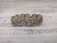 Bracelet Art Deco Metal Tarnished Fold-Over Clasp