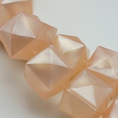 SUGARFIX Faceted 3D Cube Lucite Beaded Necklace 18″ Pink 2-Strand Statement