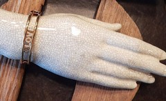 Retro Vintage ANNE KLEIN Pave Crystals Slide LOVE Cuff Bracelet NWOT S11