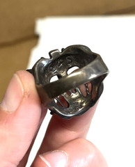 Vintage G & S Gordon Smith 1985 Skull Mask Black Signed Biker Ring Sz 11.75