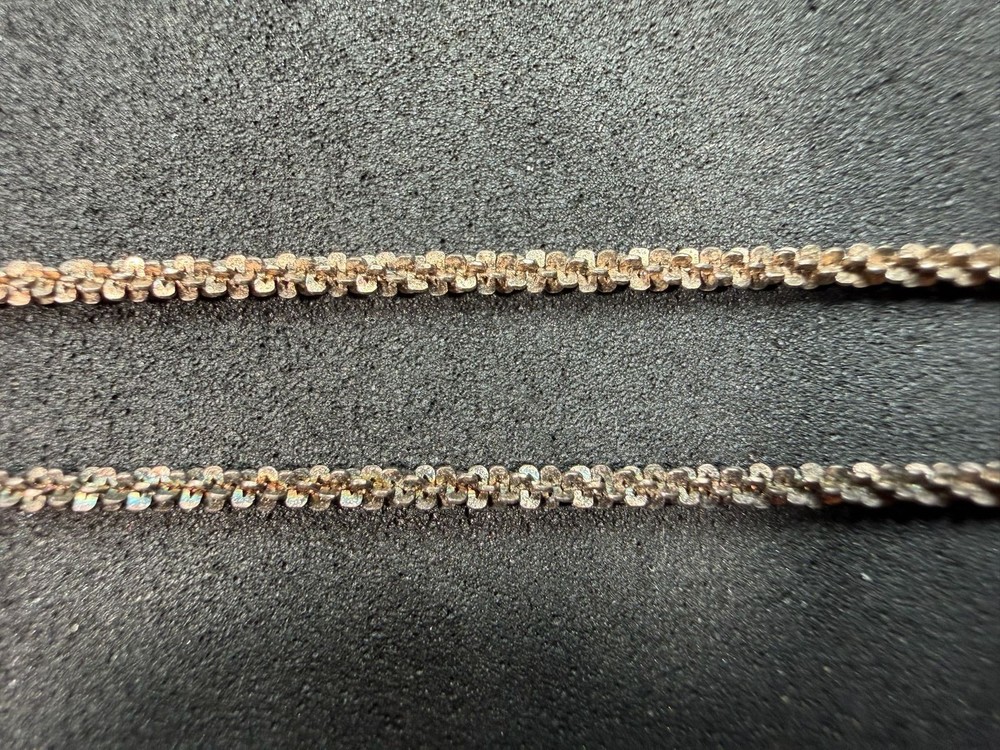 3.80g Vintage Sterling Silver 925 Diamond Cut Chain Necklace 21 in M