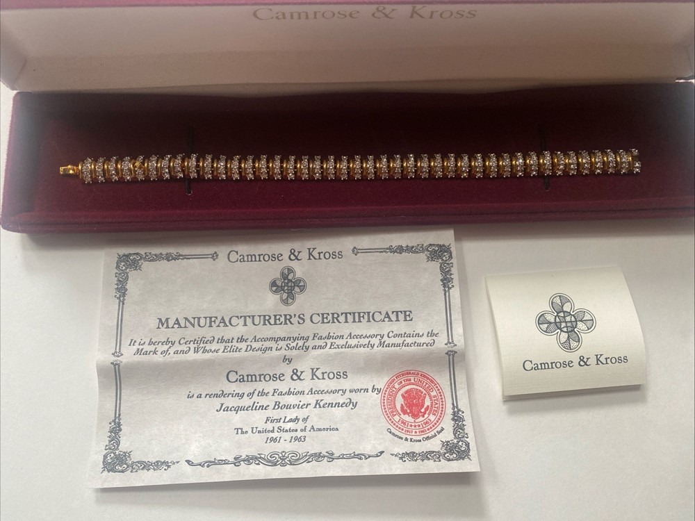 Camrose & Kross Jackie Kennedy JBK Crystals And Gold Link Bracelet