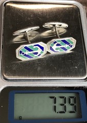 Antique silver 875 enamel cufflinks made in the USSR “Sea” Anchor
