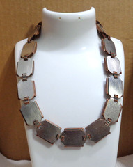16 inch Vintage Solid Copper Renoir Square Link Necklace 3/4″ 3.7 oz