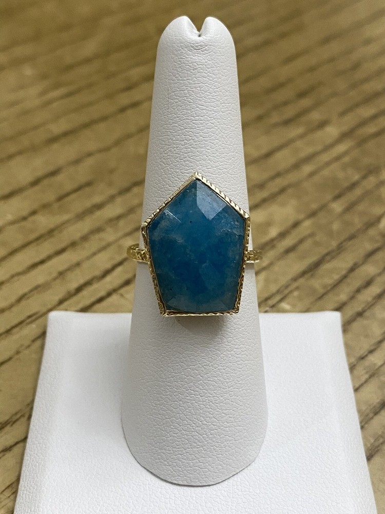 Vintage Sterling Silver 925 Designer Signed SKFI Green Gemstone Ring – Size 7