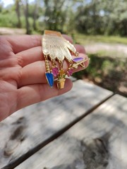 Vintage 90’s Cute Kitsch Garden Glove Brooch Pin Flowers