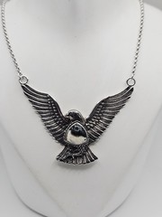 Chapel Zenray NF Sterling Silver Buffalo Stone Eagle Chain Necklace 21″