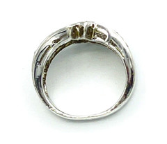Sterling Silver Channel Set Black White Crystal Ring Size 6
